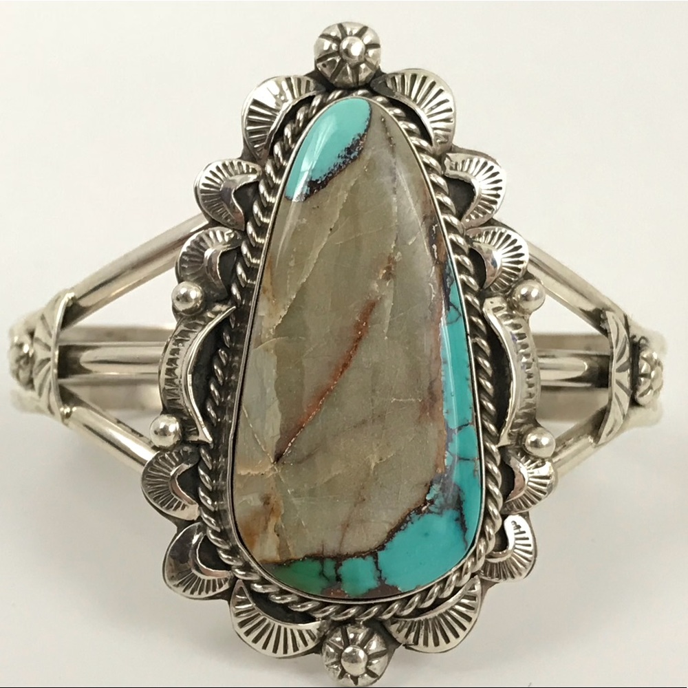 Native American Boulder Turquoise Cuff Bracelet